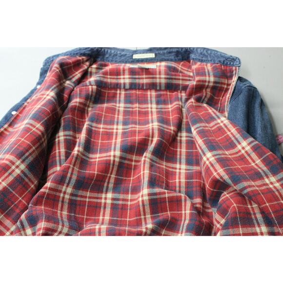 Eddie Bauer Elkhorn Shirt Men’s 2XL Blue Denim Shacket Button Up Flannel Lined - Picture 5 of 7